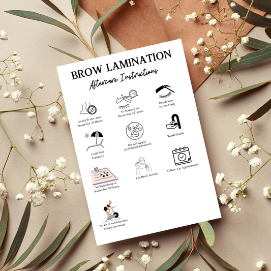 BROW LAMINATION AFTERCARE INSTRUCTION CARDS