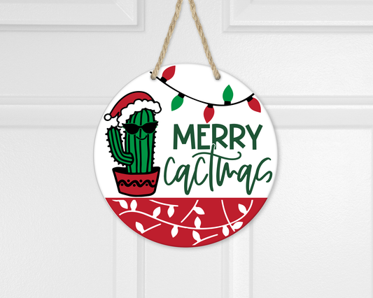 MERRY CACTMAS DOOR HANGER