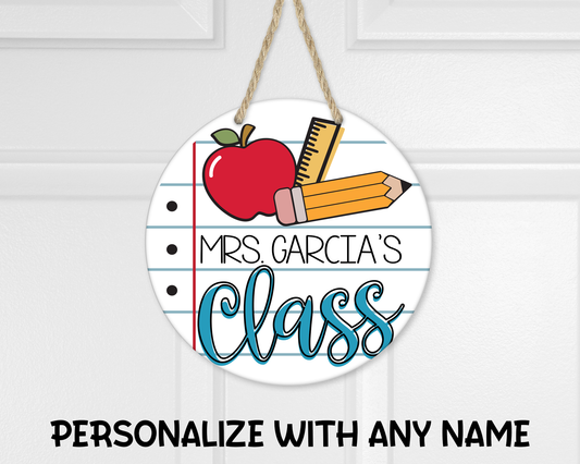 PERSONALIZED TEACHER DOOR HANGER